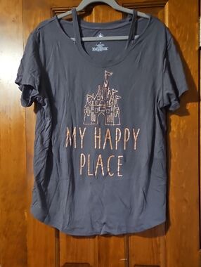 Disney Logo Tee in Charcoal Gray